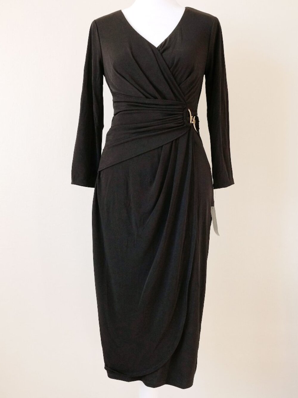 NWT Thalia Sodi Dress, Black with Gold hardware, size XS